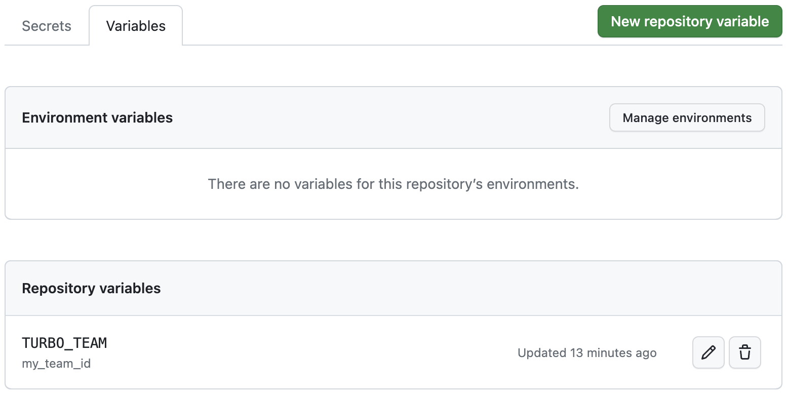 GitHub Repository Variables